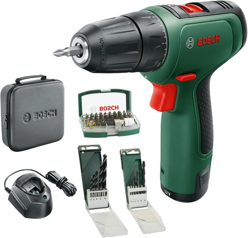 Bosch taladro/atornillador a batería EasyDrill 1200 (batería de 2,0 Ah, sistema de 12 V, juego de brocas y puntas de atornillar, en funda blanda) - Amazon Edición