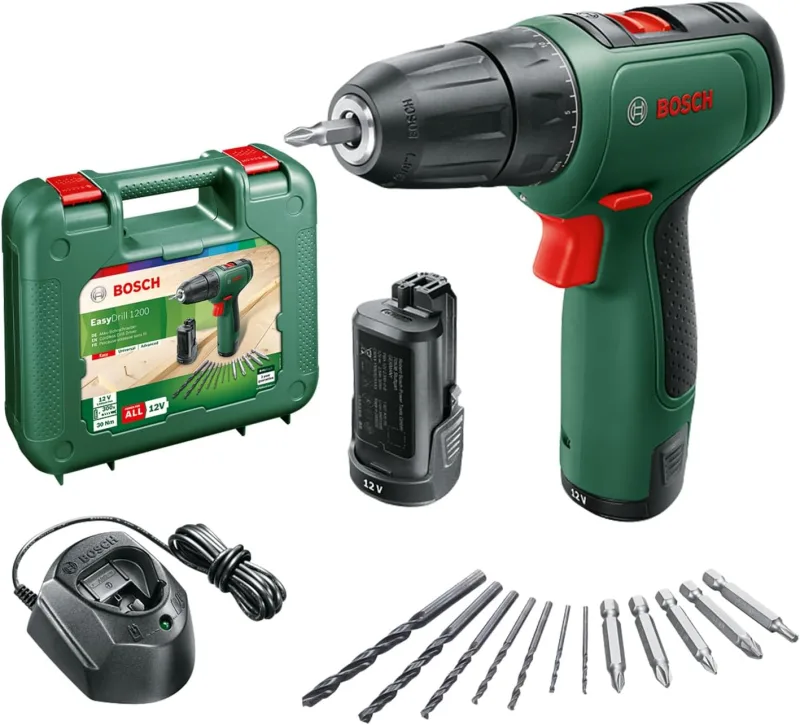 Bosch EasyDrill 1200 Battery Drill/Driver (2 Batteries, 12 V System, in Carry Case)