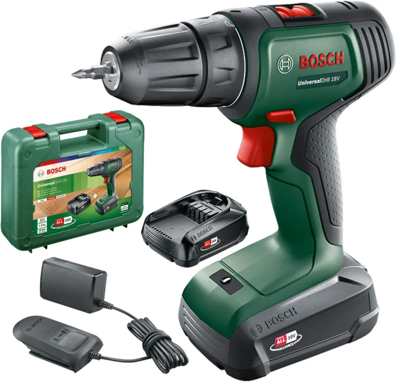 Bosch taladro/atornillador a batería UniversalDrill 18V (2 baterías, sistema de 18 V, en maletín)