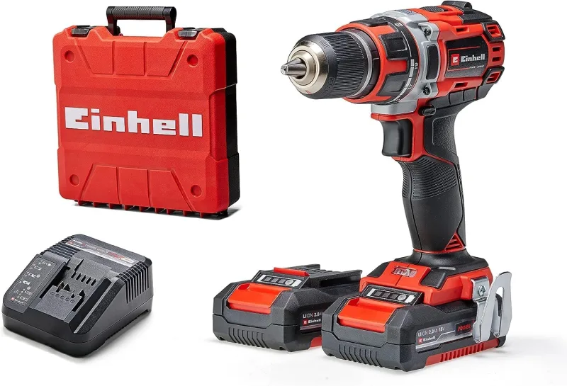 Einhell TE-CD 18/50 Li BL Power X-Change Drill/Screwdriver with Battery (Li-Ion, 18V, Max 50 Nm, Drill Chuck 13 mm, Electronic Speed System, Incl. 2 x 2.0 Ah Batteries and Charger)