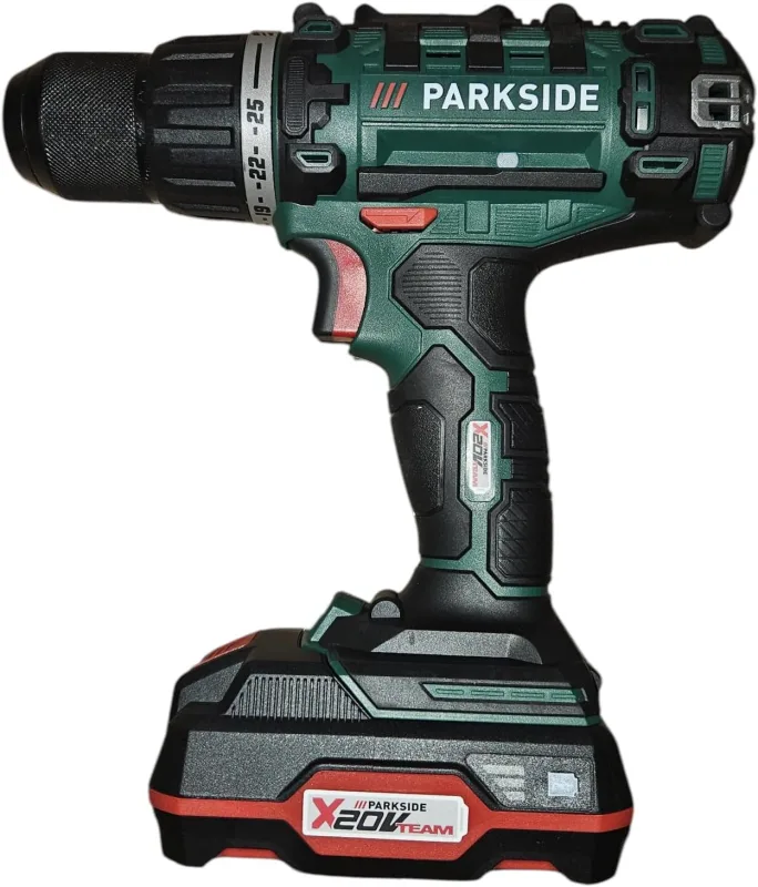 PARK SIDE Parkside Parkside Cordless PABS 20-Li E6 Drill Driver with Battery and 20V Charger