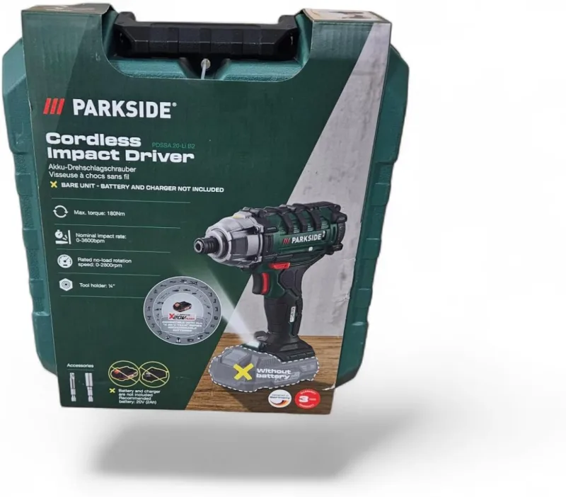 Parkside PDSSA 20-Li A1 - Atornillador de impacto inalámbrico (sin batería ni cargador (con maletín)