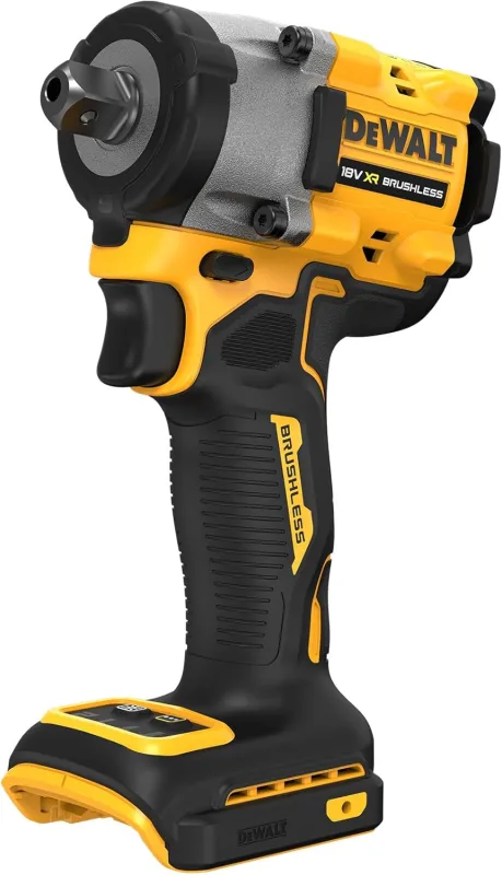 DEWALT Llave de impacto compacta 18V XR Brushless 1/2" con yunque de pasador de retención, solo herramienta, DCF922N-XJ
