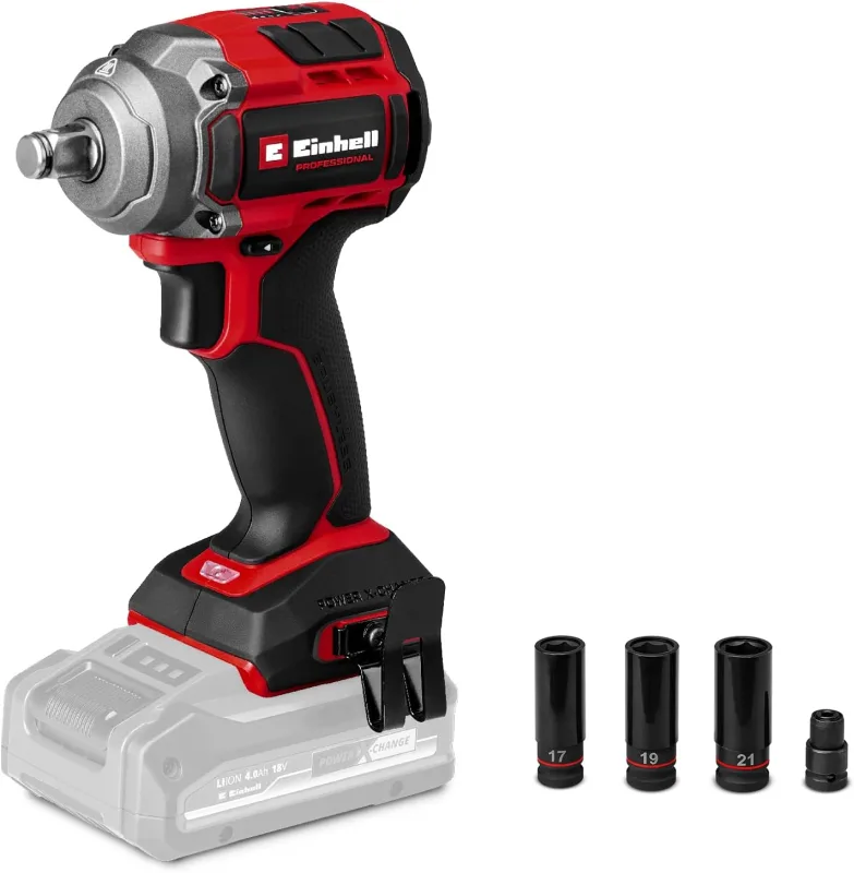 Einhell Professional atornillador de impacto con batería TP-CW 18/350-C Li BL-Solo Power X-Change (18V, par 350Nm, par de aflojamiento 600Nm, brushless, recepción cuadrada exterior, sin batería)