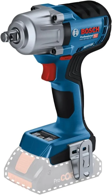 Bosch Professional 18V System atornillador de impacto a batería GDS 18V-450 HC (par de apriete 450 Nm, par de arranque 800 Nm, sin batería/cargador)