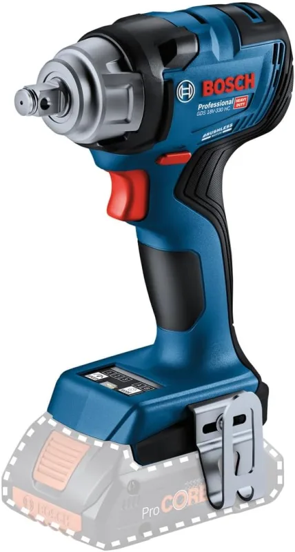 Bosch Professional 18V System battery impact driver GDS 18V-330 HC (torque 330 Nm, starting torque 560 Nm, three speed levels/torque rotation, without battery or charger)