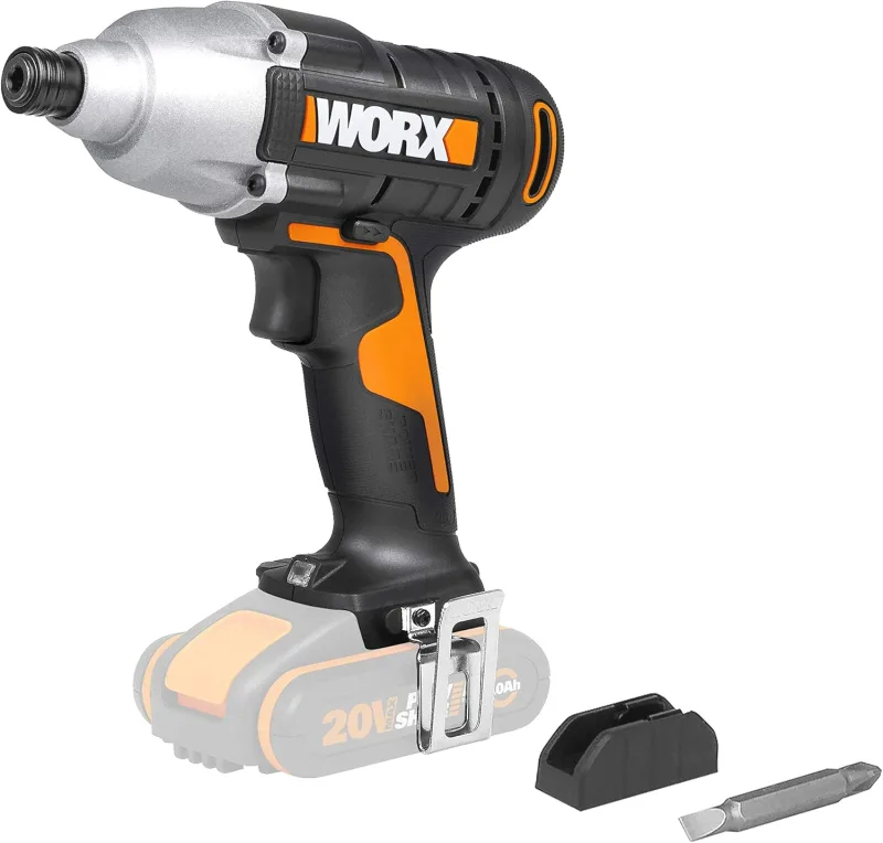 WORX Atornillador de Impacto 20V | PowerShare | WX291.9 - Sin batería, ni cargador | Control variable de velocidad, reversible, caja de engranajes metálica, luz LED