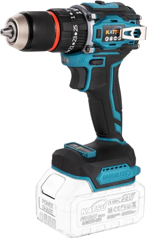 KATSU FIT-BAT 21V Cordless Brushless Impact Driver Drill, 13mm Chuck, No Battery 102624