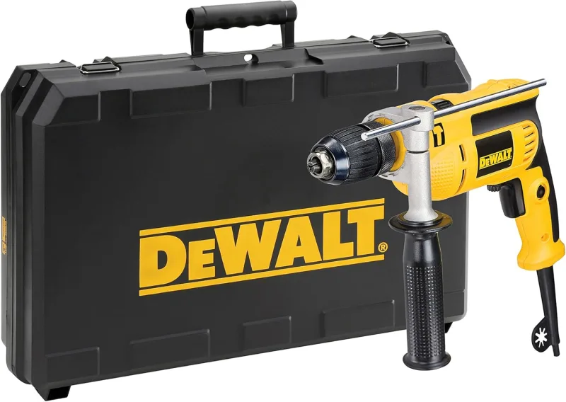 DEWALT DWD024KS-QS, Taladro percutor 701W, Potencia de salida 302W, 0-2800 rpm, 8.6Nm de par, Portabrocas sin llave 1.5-13mm, Empuñadura lateral, Tope de profundidad, Velocidad variable, Incl. Maletín
