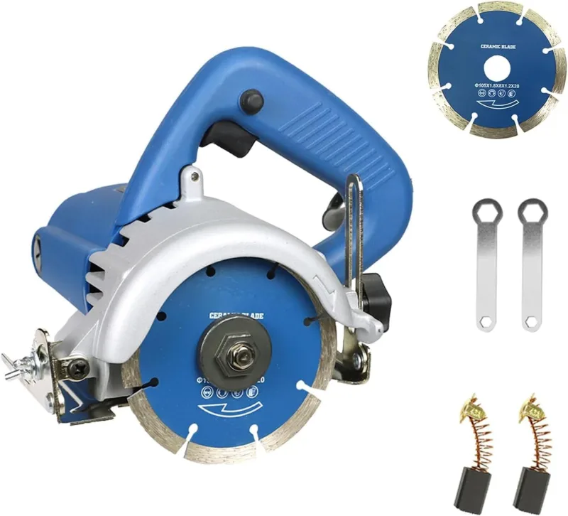 Hancaner Cortador de Azulejos Electrico,1200W Cortadora de Azulejo Electrica,Sierra Circular Baldosas,Cortador de Mármol,Ajuste del ángulo de 0-45°, Ajuste de Profundidad 0-32