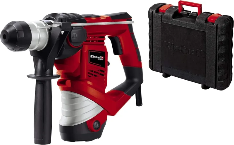 Einhell Martillo perforador TC-RH 900 (900 W, 3 J, capacidad de perforación en hormigón 26 mm, soporte SDS-Plus, tope de profundidad metálico, maletín), Color Rojo