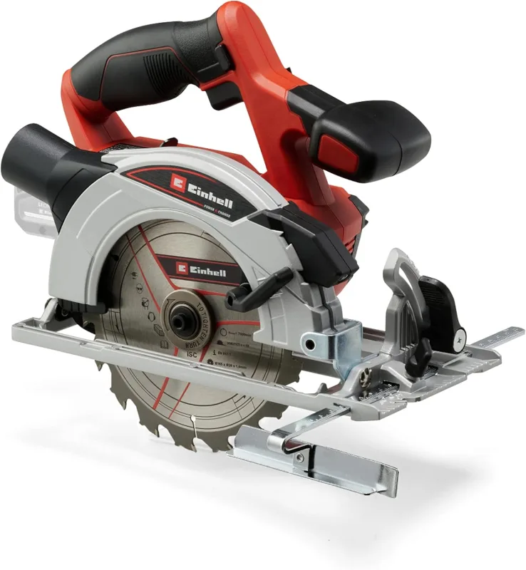 Einhell Sierra circular inalámbrica TE-CS 18/165-1 Li-Solo Power X-Change (iones de litio, 18 V, 4.200 min-1, gran estribo de agarre, bloqueo de husillo, incl. hoja de sierra de metal duro)