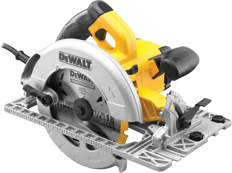 DEWALT DWE576K-QS - Sierra Circular , 1600W, Disco de 190 mm, Corte a 90° y 45°, Profundidad de Corte Máxima 61 mm, Compatible con Guía, Velocidad 5200 rpm, Incluye Maletín de Transporte y Guía Paralela