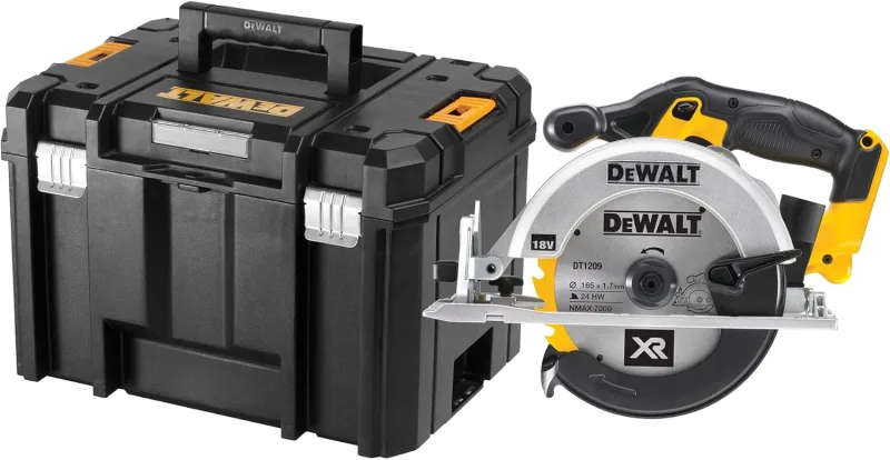 DEWALT Sierra Circular XR 18V, 460W, Disco de 165 mm, Profundidad de Corte Max. 55 mm, Velocidad 5150 rpm, Empuñadura Ergonómica, Incluye Maletín TSTAK, Sin Batería ni Cargador, DCS391NT-XJ