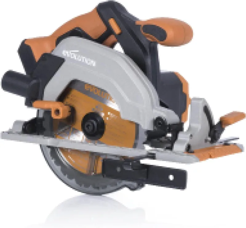 EVOLUTION POWER TOOLS Sierra circular inalámbrica R165CCS-Li de con corte multimaterial - Incluye hoja TCT de 165 mm, Black/Orange