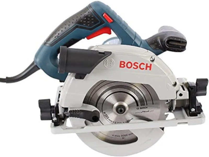 Bosch Professional sierra circular GKS 55 + GCE (incl. hexágono interior, 1 disco de sierra, Standard for Wood speed, 165 x 1,7 x 20 mm, 12, tope paralelo, adaptador de vacío)