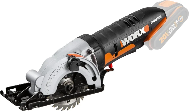 WORX Circular saw 85 mm WORXSaw 20V | PowerShare | WX527.9 - No battery or charger | 2500 rpm, one-handed operation, cutting depth 27 mm, compact, fast depth adjustment