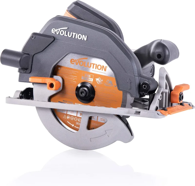 Evolution Power Tools - Sierra circular multimaterial R185CCSX+ con guía compatible (paquete plus con bolsa de transporte), 185 mm, 230 V