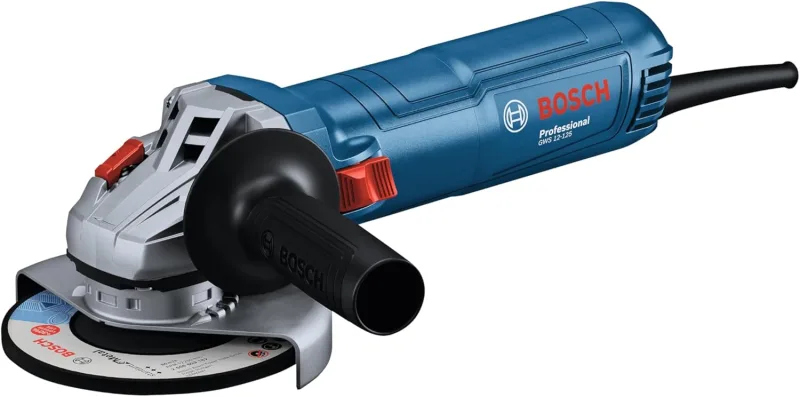 Bosch Professional amoladora angular GWS 12-125 (Ø del disco: 125 mm, potencia 1200 W, protección contra rearranque, incl. cubierta protectora, tuerca de apriete, empuñadura auxiliar estándar)