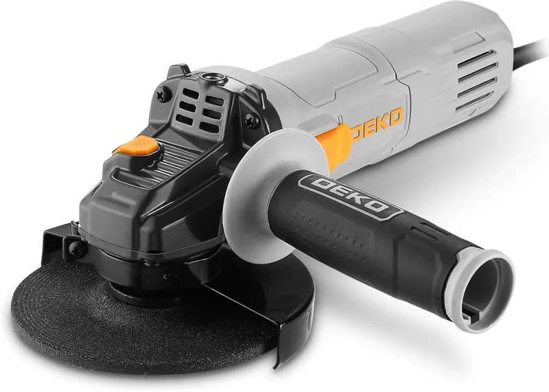 Amoladora Angular, DEKOPRO 125 mm 800W Amoladora Angular eléctrica, 12.000 RPM, Velocidad Ajustable, para cortar, lijar