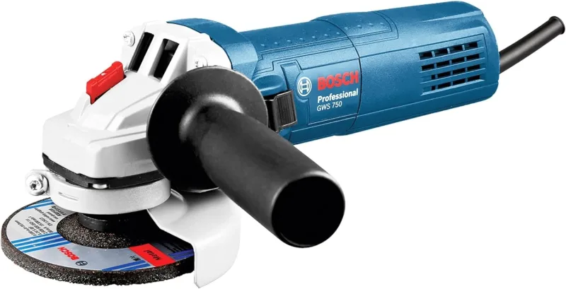 Bosch Professional amoladora angular GWS 750 (Ø de disco 115 mm, potencia 750 W, incl. llave de dos agujeros, brida, tuerca de apriete, cubierta protectora, empuñadura auxiliar)
