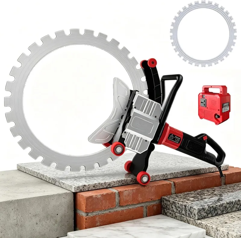Sierra Circular Eléctrica para Hormigón De 16", Profundidad De Corte De 11,81", Sierra Circular Portátil para Hormigón De 9800 W, con Hoja De Sierra De Repuesto