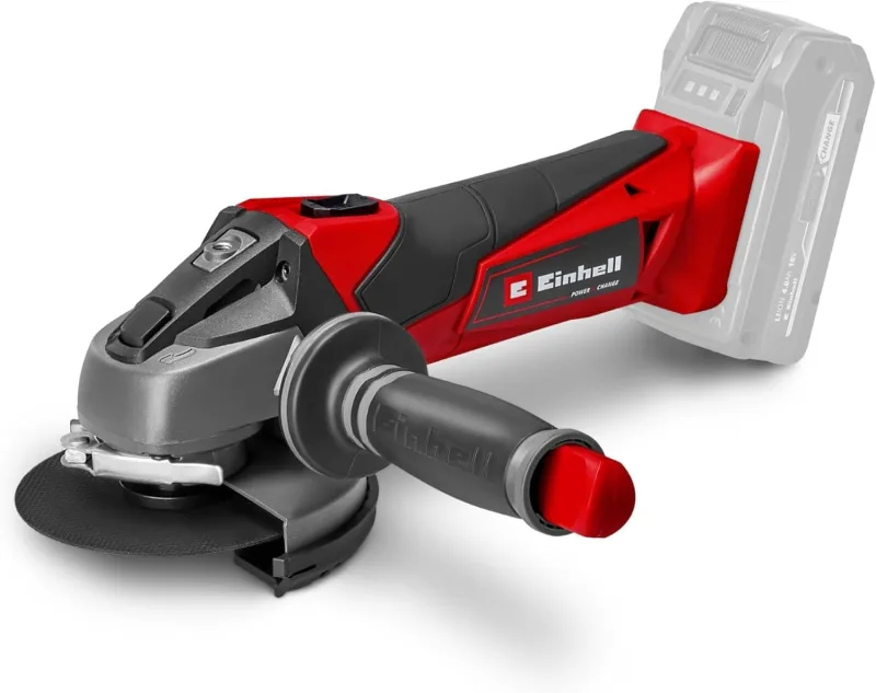 Einhell Amoladora angular con batería TE-AG 18/115 Li-Solo Power X-Change (18 V, 115 mm diámetro de disco, 28 mm profundidad de corte, arranquue suave, sin disco, sin batería)