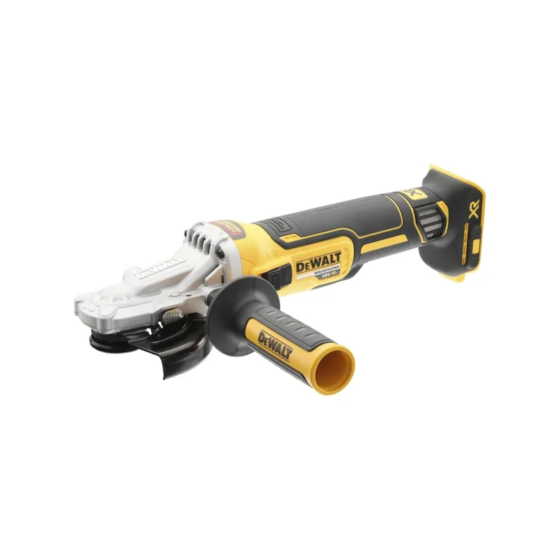 DEWALT Amoladora Angular 18V XR Sin Escobillas 125mm Cabezal Plano, Inalámbrica para Espacios Reducidos, Corte de Metal, Mayor Seguridad y Protección contra Polvo, Solo Cuerpo – DCG405FN-XJ