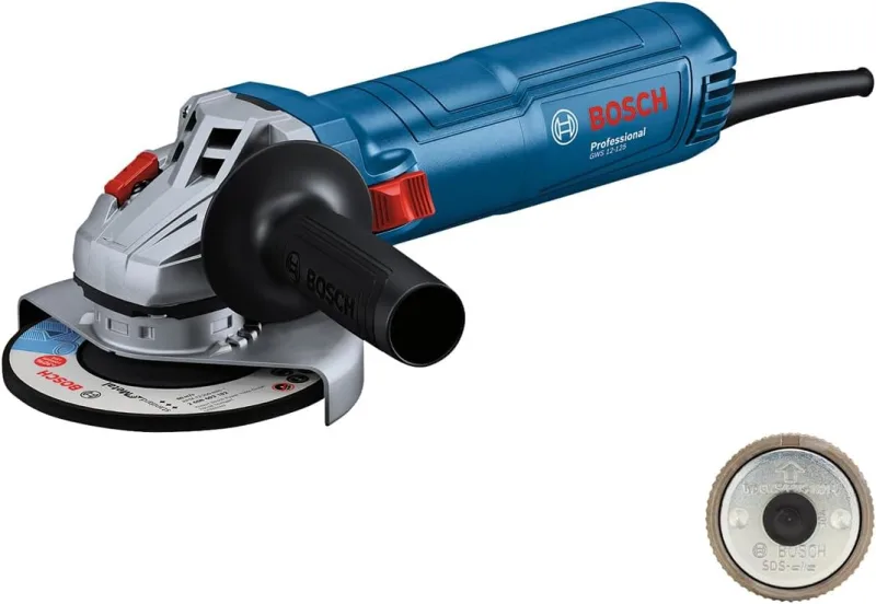 Bosch Professional amoladora angular GWS 12-125 (Ø del disco: 125 mm, potencia 1200 W, protección contra rearranque, incl. tuerca de unión SDS, empuñadura auxiliar, llave de dos agujeros)