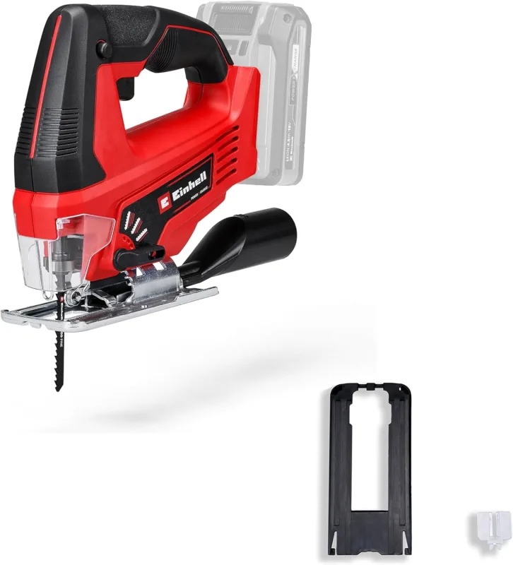 Einhell Battery Powered Jig Saw - TC-JS 18 Li - Solo Power X-Change Lithium-Ion 18V Incl. KWB Quality Saw Blade for Wood, Switchable Pendulum Stroke, No Charger or Battery Included