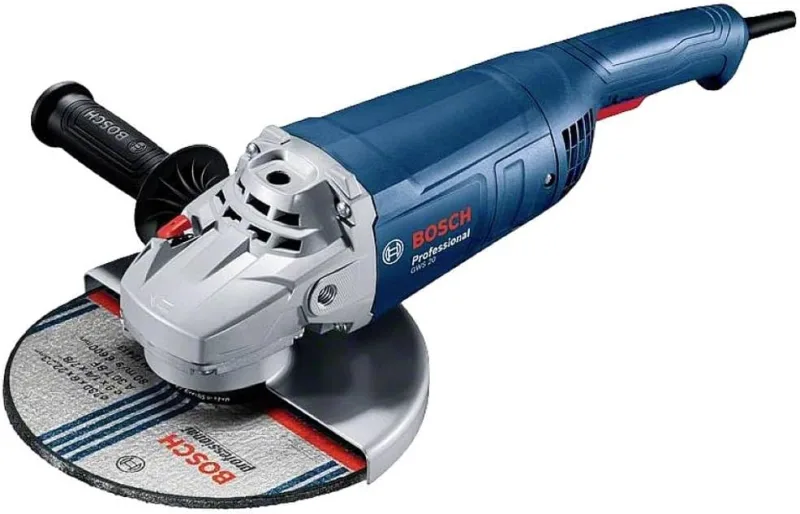 Bosch Professional angle grinder GWS 20-230 P (incl. two-hole wrench, flange, tightening nut, protective cover, auxiliary grip)