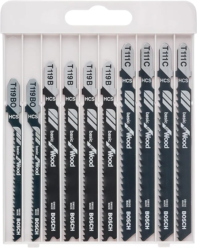 Bosch Professional Set con 10 hojas de sierra de calar Basic for Wood (para madera, accesorios de sierra de calar)