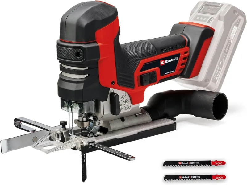 Einhell Professional Sierra de calar de batería TP-JST 18/135 Li BL Power X-Change (18V, 135mm profundidad de corte en madera, 26mm altura de carrera, sin escob., asa T-Style, 3 hojas, sin batería)