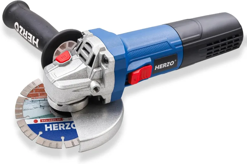 Angle Grinder 900W, HERZO 125 mm Professional Angle Grinder, For Grinding and Polishing Cutting