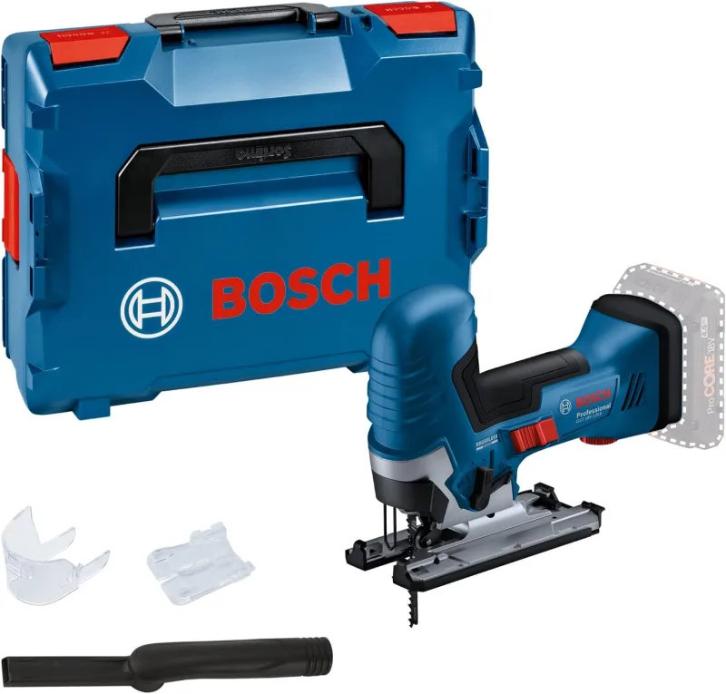 Bosch Professional 18V System Jigsaw GST 18V-125 S (Ideal for Curved and Cross Cuts, SDS Blade Holder, incl. 1 Saw Blade, Suction Set, L-BOXX)