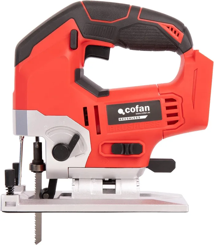 Cofan Battery Powered Jig Saw | Power: 20V | Brushless Motor | Variable Speed 0-3000 rpm | Pendulum Action | Inclined Cutting ±45° | Battery and Charger Not Included