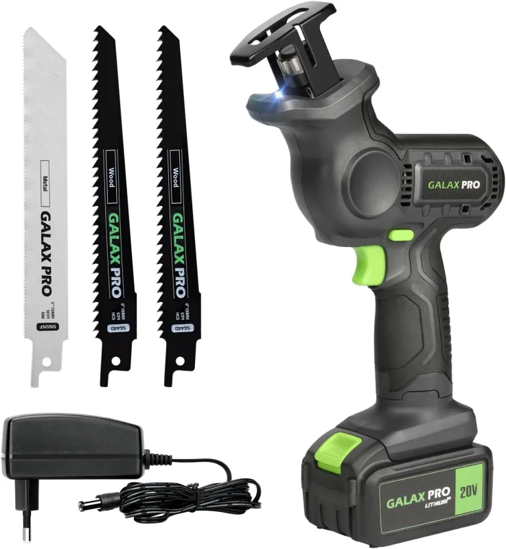 GALAX PRO 20V 4.0Ah cordless circular cutting saw kit, including 2 blades for wood cutting and 1 blade for metal cutting, suitable for use in various situations.