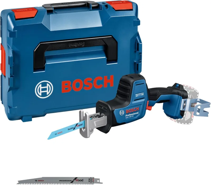 Bosch Professional 18V System Battery Reciprocating Saw GSA 18V-24 (incl. S922EF, S2345X, Ladder Hook Kit, L-BOXX)