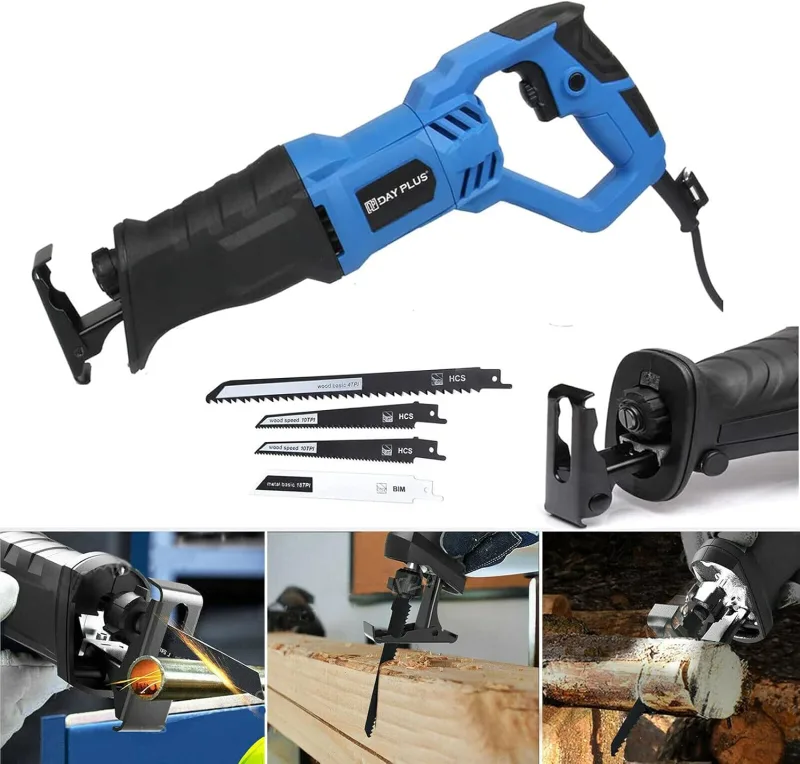 900W Electric Reciprocating Saw Saw with Reciprocating Saw Blades 5pcs 2800RPM Variable Speed