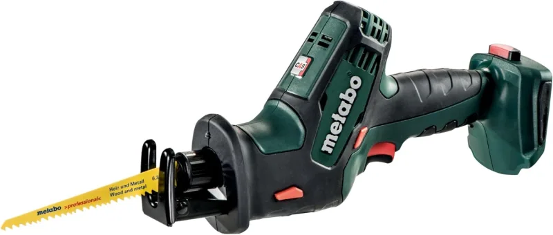 Metabo 602266840 Cordless Reciprocating Saw SSE 18 LTX | + MetaLoc Case, Insert | Quick Recording / Work Light / Adjustable Depth Stop (1.7 kg / No Battery, No Charger)