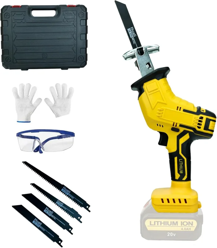 Professional Reciprocating Saw for DeWalt 20V Batteries Universal Saw with Reciprocating Saw Blade 4 Pieces for Fast Cuts in Wood, Metal and Plastic (Tools Only)