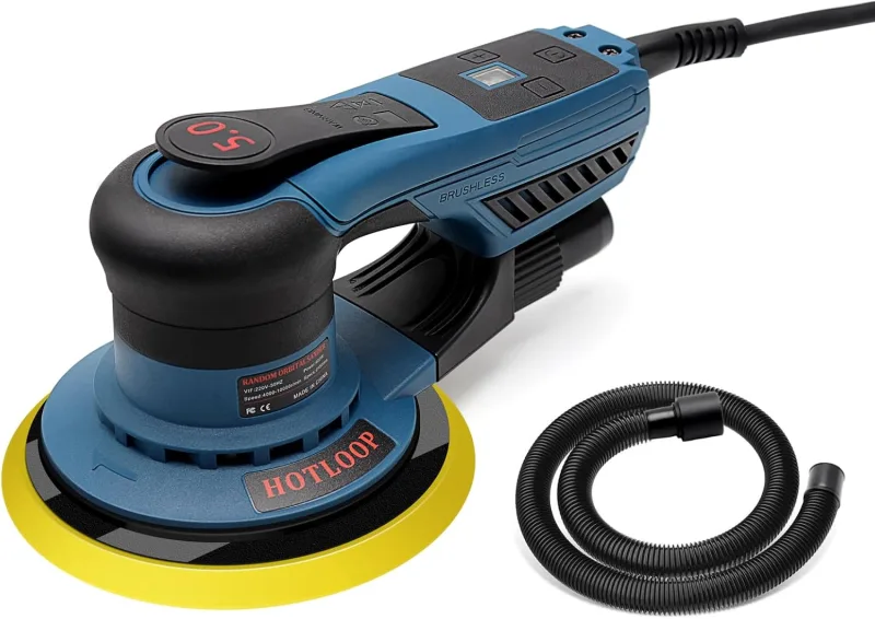 Random Orbital Sander 5mm Sanding Stroke Brushless Random Orbital Sander with Variable Speed and 4 x 150mm Woodworking Discs