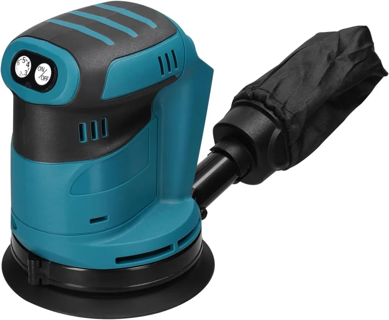 Weytoll Orbital Sander 125 mm Electric Sander, Compatible with Makita Battery 18 V, Brushless Motor 12000 rpm, Dust Bag, Replaces DBO180Z Orbital Sander Ø 125 mm