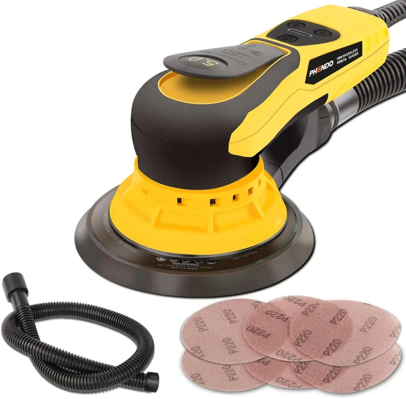 350W 3A Brushless Electric Random Orbital Sander Multi-function Variable Speed Corded Orbital Sander for Woodworking, Car, Drywall Sanding, Polishing.