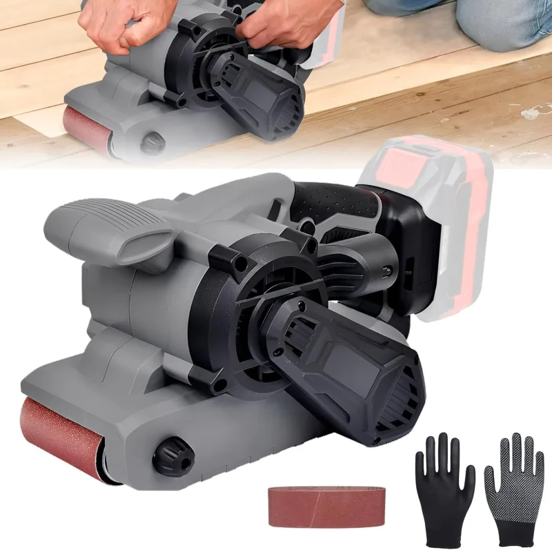 Lijadora de Banda Inalámbrica Compatible con Batería de 18-21 V (Batería no Incluida), Lijadora de Banda con Bandas de Lijado de 1 Piezas y Bolsa para Polvo, Para Lijar/Pulir/Eliminar óxido