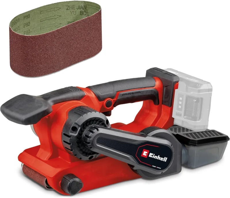 Einhell Professional Lijadora de banda con batería TP-BS 18/457 Li BL-Solo Power X-Change (18 V, iones de Li, motor sin escobillas, incl. 3 bandas de lija P80 457x75 mm, sin batería ni cargador)