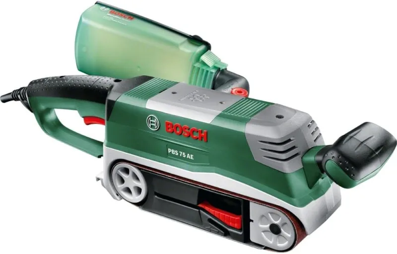 Bosch lijadora de banda PBS 75 AE (750 W, velocidad de banda: 200-350 m/min, superficie de lijado: 165 x 76 mm, en maletín)