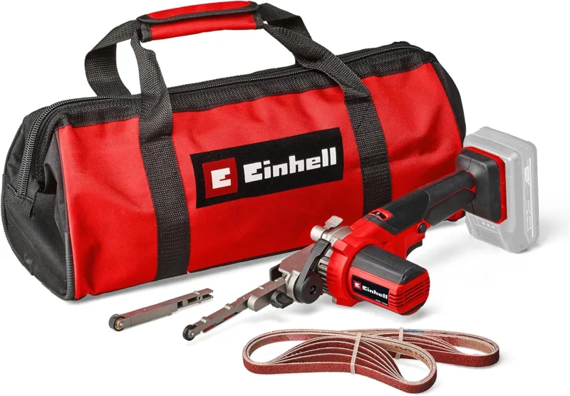 Einhell Battery belt file TE-BF 18 Li-Solo Power X-Change (18 V, speed up to 1700 m/min, 2 sanding arms 9 mm and 13 mm, incl. 12 abrasive belts, without battery)