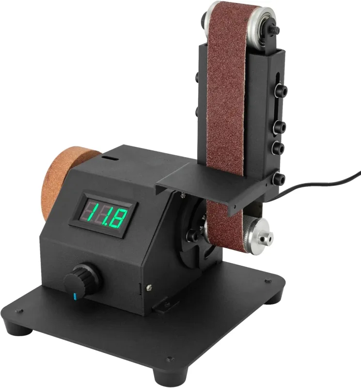 Belt Sander with Digital Display Speed Adjustable 0-8500r/min abrasive strip 30x380mm Mini Electric Sander for Tools Metal Wood Aluminum