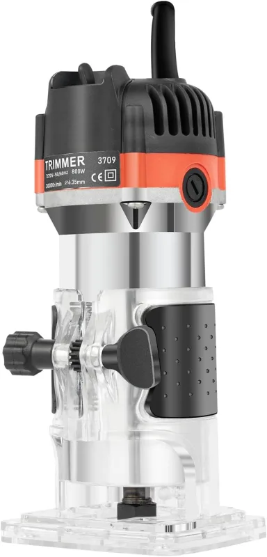 Milling Cutter Electric Wood Trimmer 800W 30,000 RPM Electric Wood Trimmer with 1/4 Milling Cutter and 6.35mm Mandrel